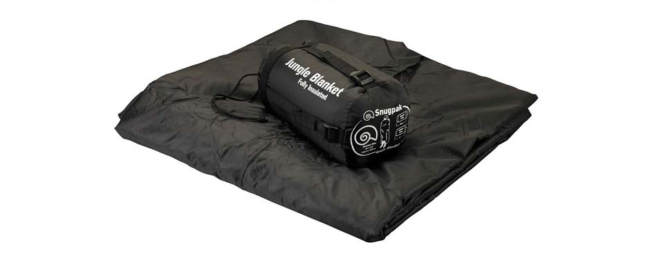 Black Snugpak Jungle Blanket with compression bag